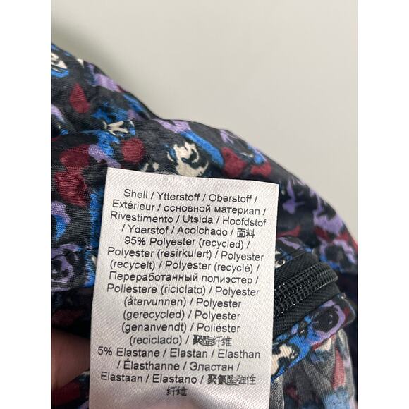 Ganni Floral Print Crinkled Stretch Satin Pencil Midi Skirt Black/Purple/Blue 40 - Picture 6 of 11